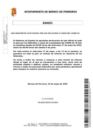 Imagen DECLARACIÓN DE LUTO OFICIAL POR LOS FALLECIDOS A CAUSA DEL COVID-19